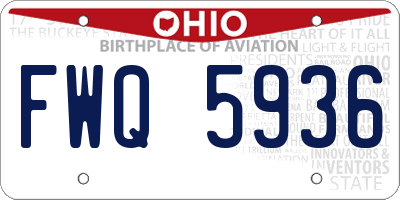 OH license plate FWQ5936