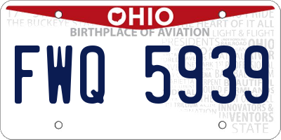 OH license plate FWQ5939