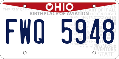 OH license plate FWQ5948