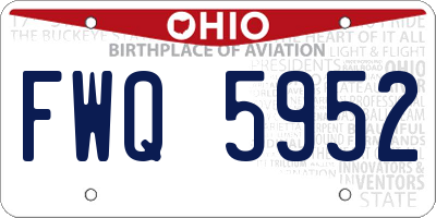 OH license plate FWQ5952