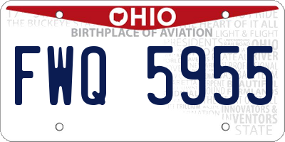 OH license plate FWQ5955