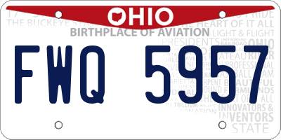 OH license plate FWQ5957