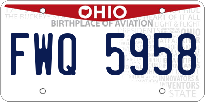 OH license plate FWQ5958