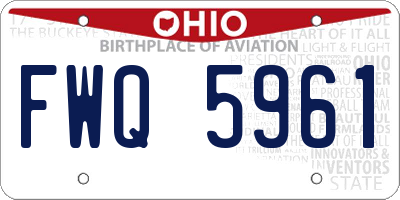 OH license plate FWQ5961