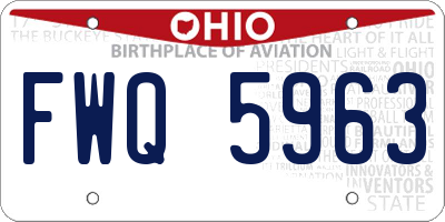 OH license plate FWQ5963