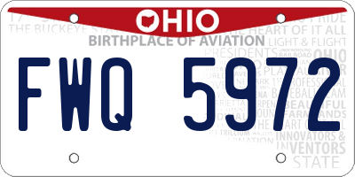OH license plate FWQ5972