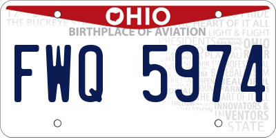 OH license plate FWQ5974