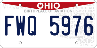 OH license plate FWQ5976