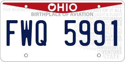 OH license plate FWQ5991