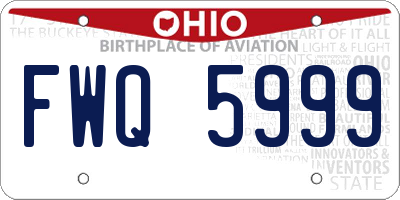 OH license plate FWQ5999