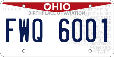 OH license plate FWQ6001