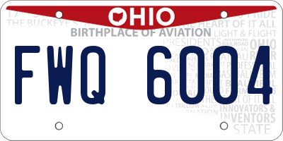OH license plate FWQ6004