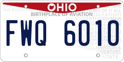 OH license plate FWQ6010
