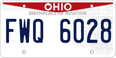 OH license plate FWQ6028