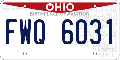 OH license plate FWQ6031