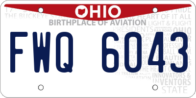 OH license plate FWQ6043