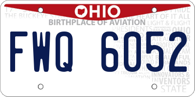 OH license plate FWQ6052