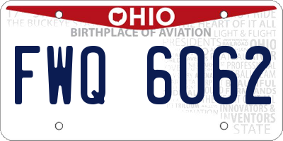 OH license plate FWQ6062