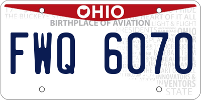 OH license plate FWQ6070