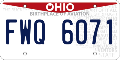 OH license plate FWQ6071