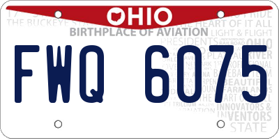 OH license plate FWQ6075