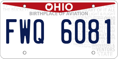 OH license plate FWQ6081