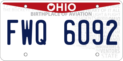 OH license plate FWQ6092