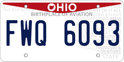 OH license plate FWQ6093