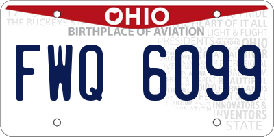 OH license plate FWQ6099