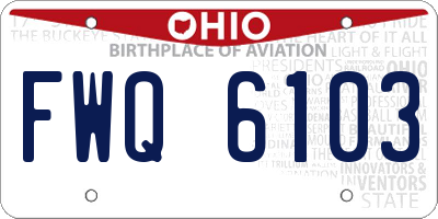 OH license plate FWQ6103