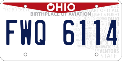 OH license plate FWQ6114