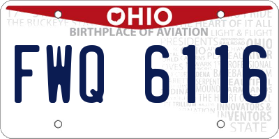 OH license plate FWQ6116