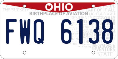 OH license plate FWQ6138