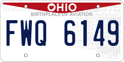 OH license plate FWQ6149