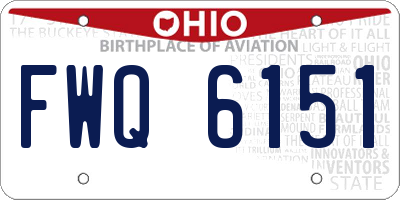 OH license plate FWQ6151