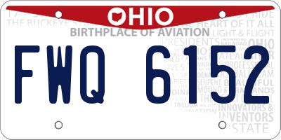OH license plate FWQ6152