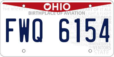 OH license plate FWQ6154