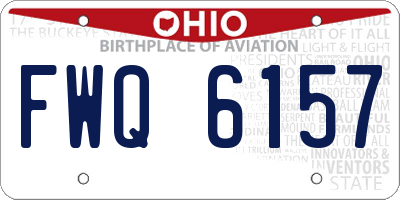 OH license plate FWQ6157