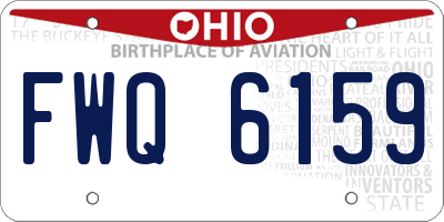 OH license plate FWQ6159