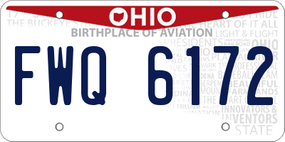 OH license plate FWQ6172