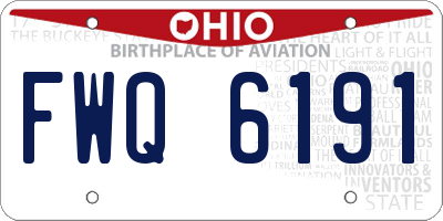 OH license plate FWQ6191