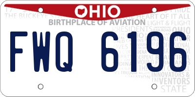 OH license plate FWQ6196