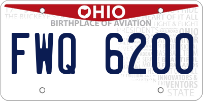 OH license plate FWQ6200