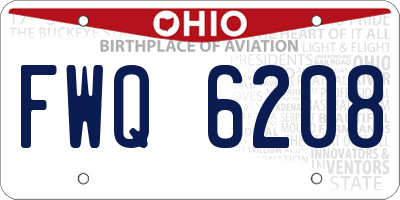 OH license plate FWQ6208