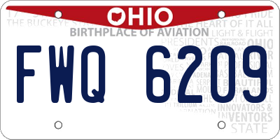 OH license plate FWQ6209
