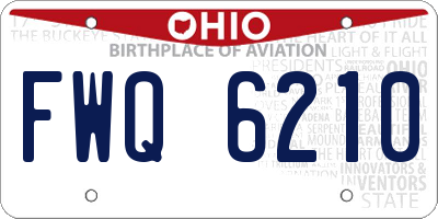 OH license plate FWQ6210