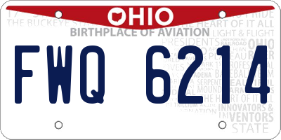 OH license plate FWQ6214