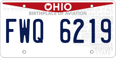 OH license plate FWQ6219