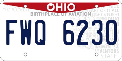 OH license plate FWQ6230
