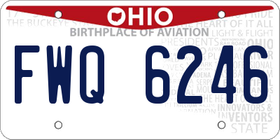 OH license plate FWQ6246